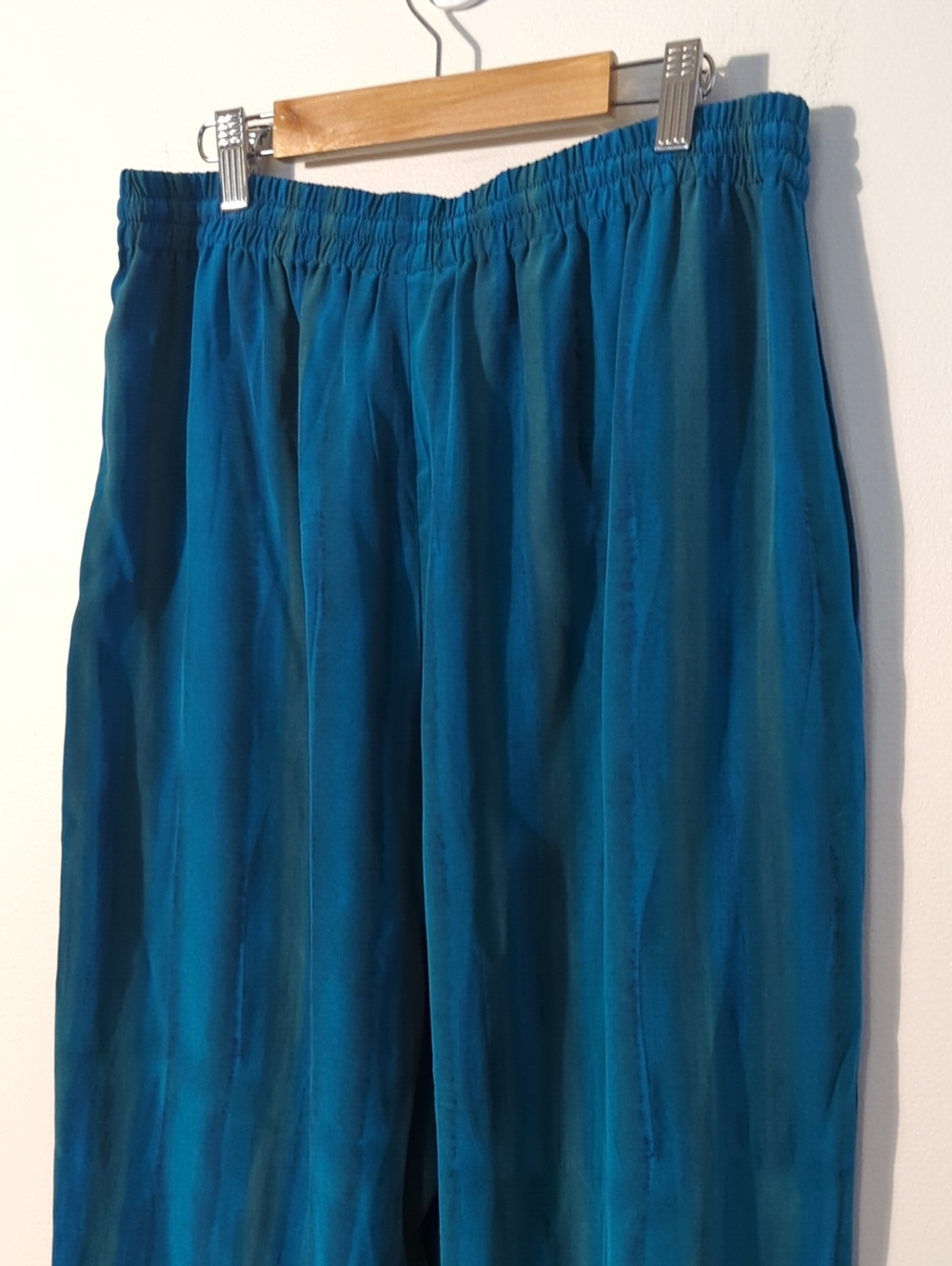 VINTAGE SILK drawstring wide-leg pants - size 10 - Picture 8 of 9